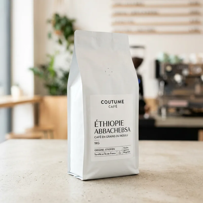 Café en grains ou moulu Éthiopie Abbachebsa 1kg